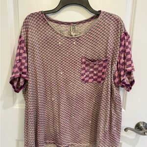 Magnolia Piecewise Pocket Tee with Paint Splatter